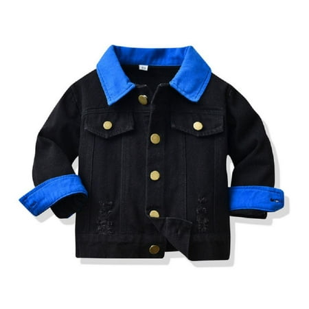 

Godderr Kids Baby Button Jean Jacket for Toddler Boy Girl Denim Jacket for 3M-6T Spring Autumn Casual Long-Sleeved Unisex Denim Jacket