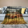 thumbnail image 2 of COMIO  Soft Cozy Throw Blanket Old Farm Family Truck Vintage Fuzzy Warm Couch/Bed Blanket for Adult/Youth Polyester(Home/Travel/Camping Applicable), 2 of 6