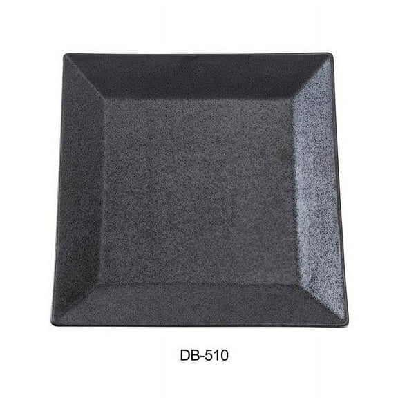 10 in. Diamond Black Collection Square Plate, Matte Glaze - Pack of 24