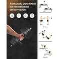 thumbnail image 3 of SONGMICS Juego de Mancuernas Ajustables, con Barra Adicional, 20 kg, para Hombres y Mujeres, Entrenamiento de Fitness, Levantamiento de Pesas en el Gimnasio de casa - 1 Par, Negro, 3 of 5