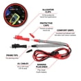 thumbnail image 3 of Performance Tool W2937 Universal Multi-Meter Test Probes with Insulated Comfort Grips and Alligator Clips, CAT II/CAT III Rated, 3 of 5