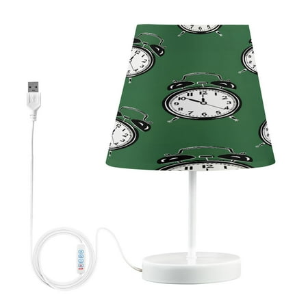 Ryvnso LED Bedside Table Lamp Vintage Alarm Clocks-a2 Bedroom Desk Lamps Nightstand Lampshade M