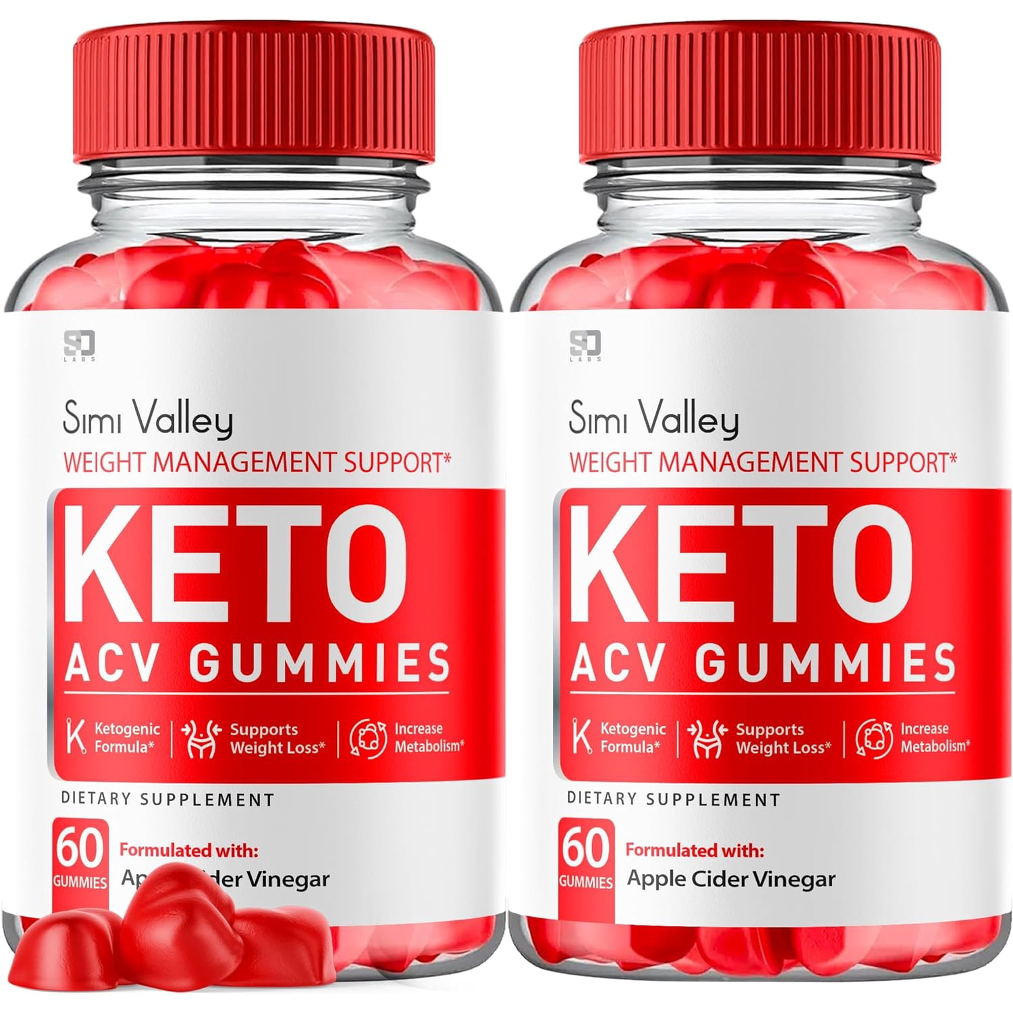 (2 Pack) Simi Valley Keto Gummies, SimiValley Keto ACV Gummies Advanced 1000MG Formula, Simi Vally Apple Cider Vinegar Folate Vitamin B6 B12 Beet Root Vegan Non GMO Keto Supplement (120 Gummies)
