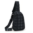 thumbnail image 2 of Spencer Sling Backpacks Small Puffer Sling Bag for Women Men Quilted Fashion Waist Packs Puffy Crossbody Bag Chest Bag for Travel, Black, 2 of 10