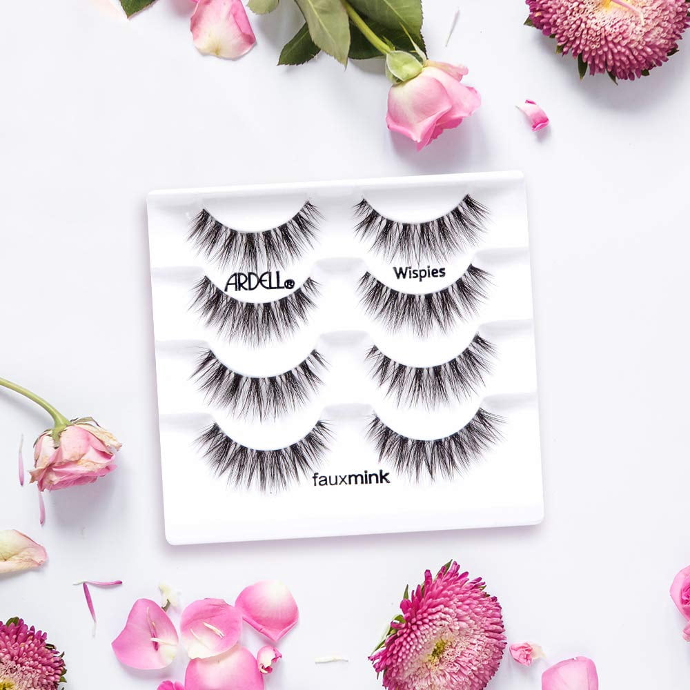 Ardell Faux Mink False Eyelashes, Wispy Natural Lashes, Reusable, Soft & Lightweight for Everyday Glam, Multipack - 2 Pack x 4 Pairs C63