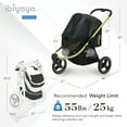 thumbnail image 6 of Ibiyaya FS2149-B Beast Pet Jogging Stroller with 3-Wheel All-Terrain Dog-Cat Pram with Double Breaks, Jet Black - Large, 6 of 7