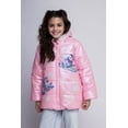 thumbnail image 4 of Disney Minnie Mouse Toddler Girls' Faux Fur Hooded Puffer Coat Pink Daisy, 4 of 5