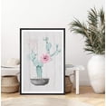 thumbnail image 3 of IDEA4WALL Framed Canvas Art Wall Decor Prickly Pear Cactus with Pink Flower and WOD Panel Botanical Plants Illustrations Realism Decorative Elements for Dorm Home Office - 16"x24", 3 of 4