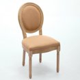 thumbnail image 2 of A&A Furniture,French Style Solid Wood Frame Antique Painting Linen Fabric Back Dining Chair,Set of 2,Beige,SW1845BG, 2 of 14
