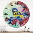 thumbnail image 2 of Designart 'Bright Bird Bullfinch Sitting On A Branch of Berries II' Traditional Wood Wall Clock, 2 of 5