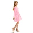 thumbnail image 2 of Actgleam Girls Ruffle Long Sleeve Dress Knit Cute with 2 Pockets Dresses,Pink,9-10Years, 2 of 9