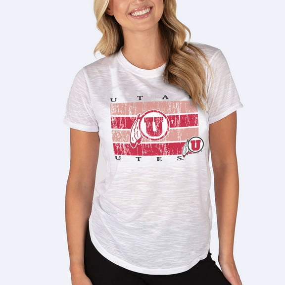 Women's Concepts Sport  White Utah Utes Infuse Lightweight Slub Knit Top