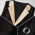 thumbnail image 5 of Men's Suit 3-Piece Shawl Lapel Blazer Jacket Waistcoat Pants Set | Modern Slim Fit | Lightweight Poly-Viscose Blend for Wedding Prom Party, 5 of 7