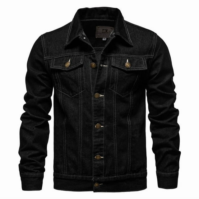 Chaqueta vaquera de moda para hombre, abrigo de manga larga para hombre
