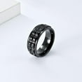 thumbnail image 3 of PAMTIER Men's 8mm Stainless Steel Personality Hip Hop Cool Heavy Brick Double Gear Rotatable Fidget Ring Relieve Anxiety Wedding Band Black Size 7, 3 of 5