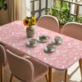 thumbnail image 3 of Spring Flowers Table Cloths for 3 Foot Rectangle Tables, Country Retro Floral Botanical Pink Patio Waterproof Elastic Fitted Tablecloths, Washable Rectangular Table Cover for Camping, 3 of 8