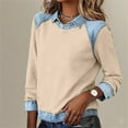 thumbnail image 7 of Aoiroe Fall Fashion Must Haves,Crewneck Sweatshirts Women,Sweatshirt For Women,Oversized Sweaters For Women,Crew Neck Sweatshirts Women,Oversized Sweater,Collared Sweatshirts For Women,Beige,L, 7 of 7