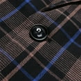 thumbnail image 7 of TFEOQRY Men's Checkered Blazer One Button Long Sleeve Casual Wedding Prom Business Party Suit Jacket Coffee, 7 of 7