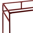 thumbnail image 5 of GZXS Modern Minimalist Writing Desk with Clear Glass Top, Metal Sled Base & Wood Shelf - 48" Rectangular Computer Desk for Home Office, Study, Bedroom (Red Frame), 5 of 8