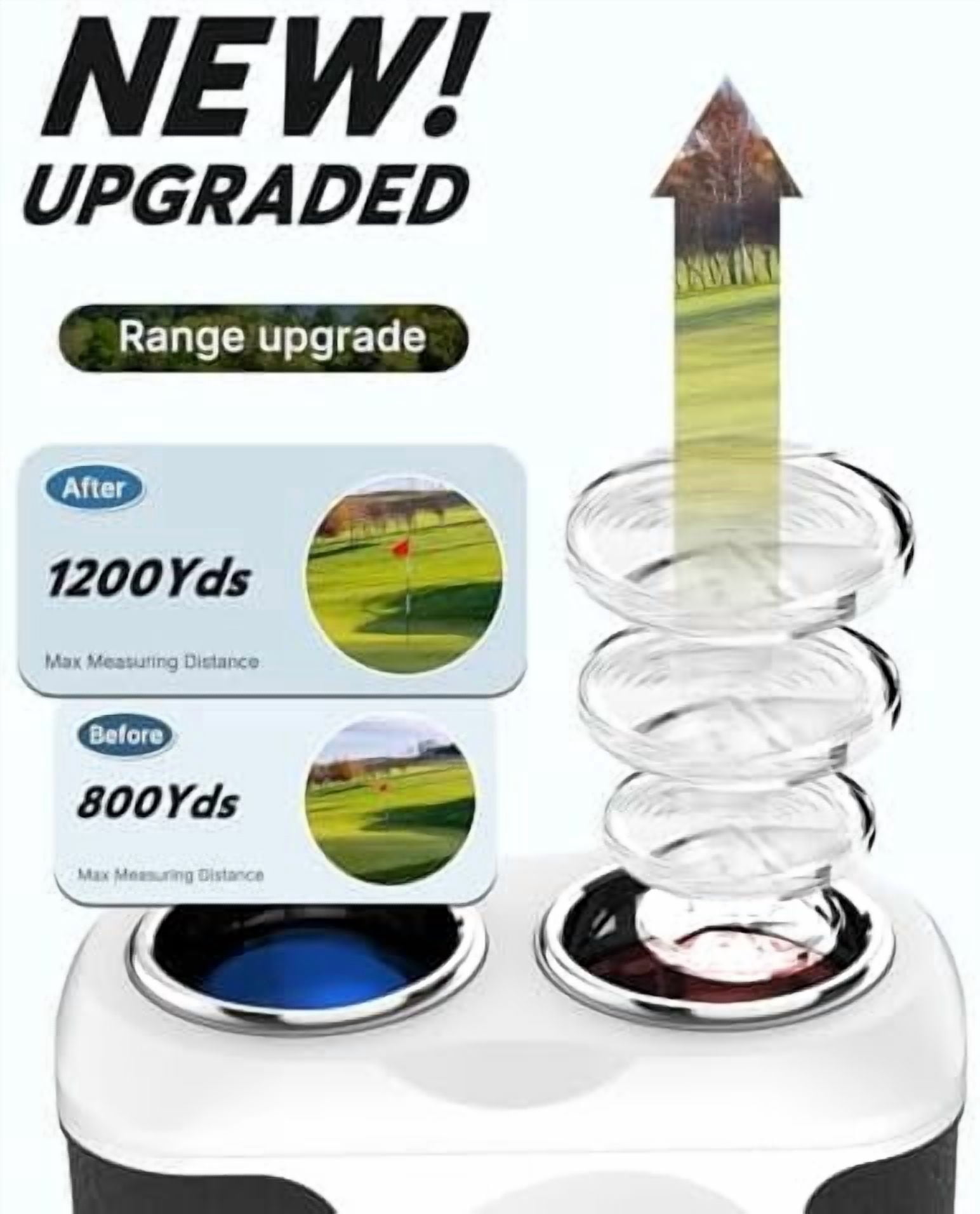 YNGLLC Golf Rangefinder, 800/1200 Yards Laser Range Finder, High Precision Flag Lock with Pulse Vibration, Tournament Legal Rangefinder for Golfing and Hunting, Battery Included
