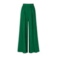 thumbnail image 7 of Horkkom Flowy Pants for Women Summer Beach Casual Loose Pants Solid Color Elastic Waist Wide Leg Pants S, 7 of 7