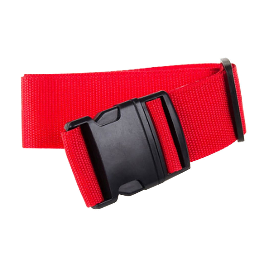 Luggage Strap Adjustable Travel Suitcase Belt Travel Trolley Box Safety Packing Belt, Red