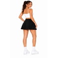thumbnail image 3 of Women's Tennis Skirt with Built-In Shorts Athletic Skort with Side Pocket Black 1XL, 3 of 4
