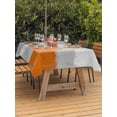 thumbnail image 3 of Outdoor Tablecloth with Umbrella Hole for Patio/Picnic/Party/Camping, Orange Abstract Waterproof Table Cloth Rectangle Table Cover Washable, Grey Geometric Oil Painting Vintage Gradient (60"x 102"), 3 of 8