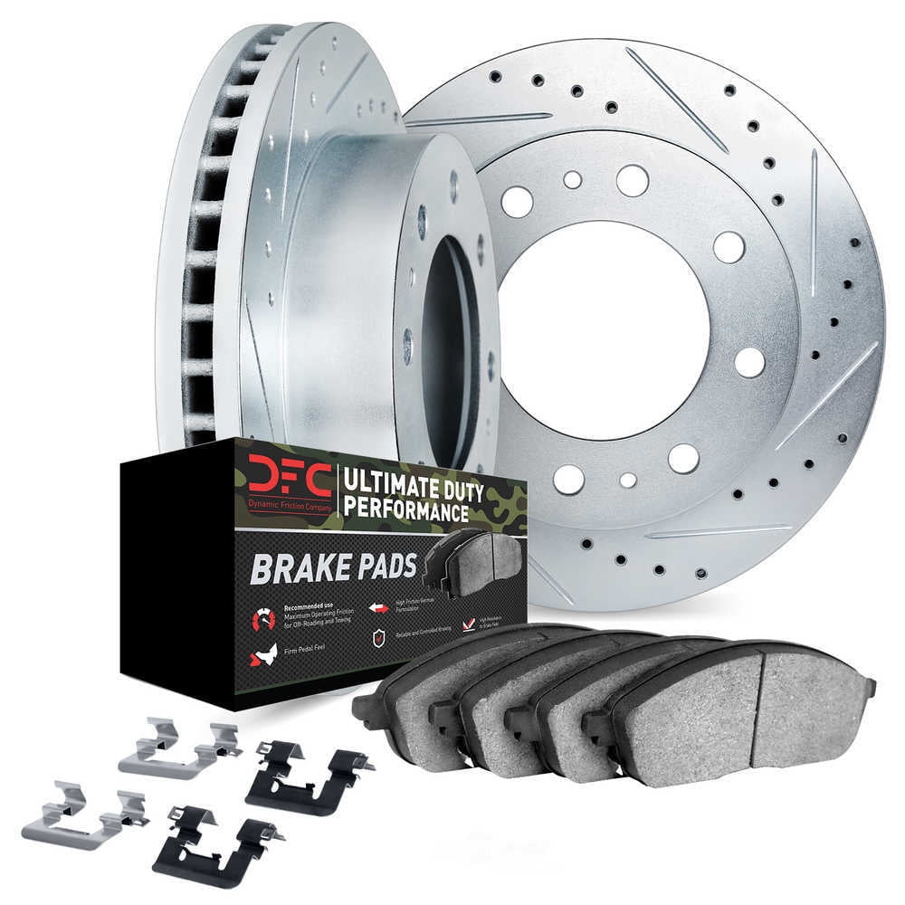 Dynamic Friction Company 7412-54082 DFC Rotors-Drilled and Slotted-Silver with Ultimate Duty