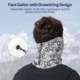thumbnail image 4 of Neck Gaiter Face Cover Scarf, Black grey peace sign Soft Face Sun Mask Cover Scarf Headband Cooling Sweat Absorbing Bandanas Hiking Cycling Running, 4 of 7