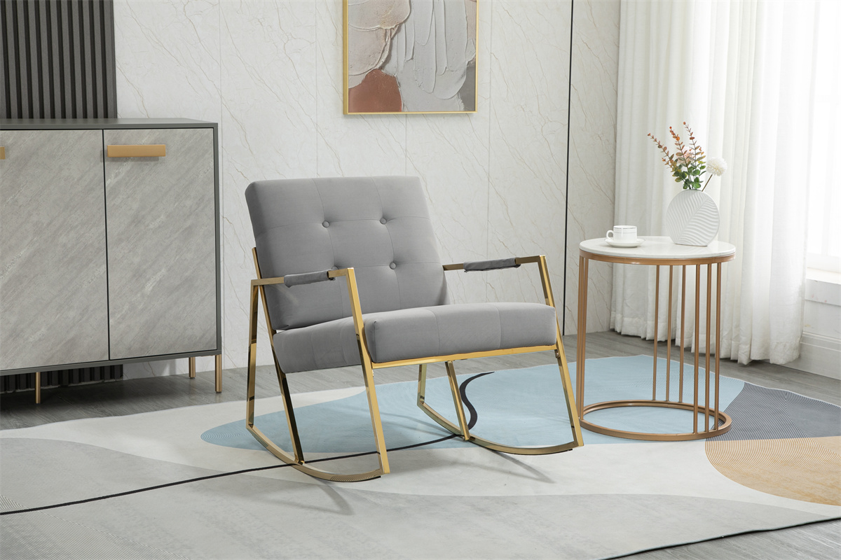 ARCTICSCORPION Accent Chair, Leisure Rocking Chair with Stainless Steel ...