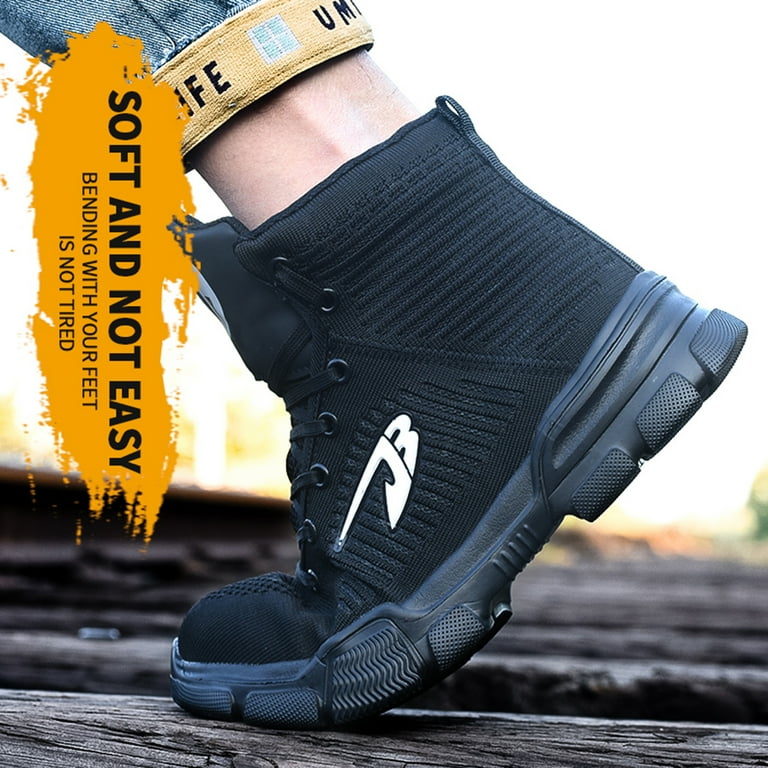 Men s Safety Shoes Lightweight Non Slip for Worker High Top Sneakers Footwear Women s Cotton Casual Shoes Steel Toe Sneakers