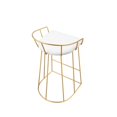 thumbnail image 3 of Benjara Cato 27 Inch Counter Stool Chair, White Faux Leather, Gold Steel Frame, 3 of 6