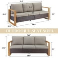 thumbnail image 4 of Bellefurn Wicker Patio Couch Outdoor Sofa,All-Weather Outdoor 3 Seats Couch with 5" Thick Cushions for Outdoor,Garden,Lawn,Backyard, 4 of 9