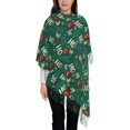 thumbnail image 3 of Sikiie Green Background With Ho Shawl Wraps Big Scarf Tassel Fall Winter Thick Scarf Warm Shawl Women Fall Gifts, 3 of 8