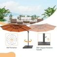 thumbnail image 5 of FLAME&SHADE 11ft Round Outdoor Patio Offset Hanging Cantilever Umbrella with Base for Garden,Deck and Poolside,Red, 5 of 7