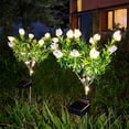 thumbnail image 2 of Solar Garden Lights Outdoor Waterproof, 2 Pack LED Solar Flower Lights Decorative Garden Décor Outside for Flower Pathway Lawn Light Party Decorations, Multicolor, 2 of 6
