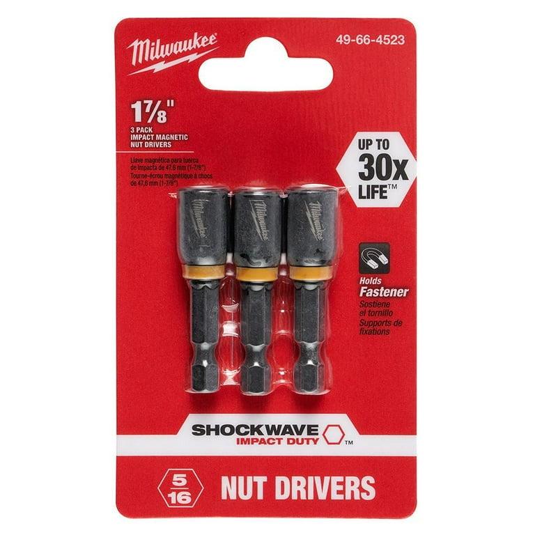 Shockwave 5/16 in. x 1-7/8 in. Black Oxide Impact Duty Magnetic Nut Drivers (3-Pack) Shockwave 5/16 in. x 1-7/8 in. Black Oxide Impact Duty Magnetic Nut Drivers (3-Pack)
