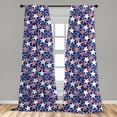 thumbnail image 5 of Ambesonne 4th of July Curtains, Patriotic American Star, Pair of 28"x63", Royal Blue White and Red, 5 of 5