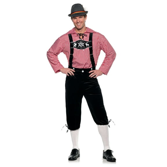 Deluxe Lederhosen Adult Costume Black - XX-Large