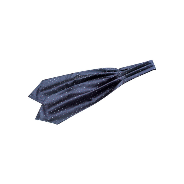 CORBATA ASCOT PARA HOMBRE INSPIRE CHIC CON PUNTOS POLKA, CORBATA FORMAL PARA FIESTAS, ACCESORIO DE CUELLO, AZUL MARINO Y BLANCO, TAMAÑO ÚNICO