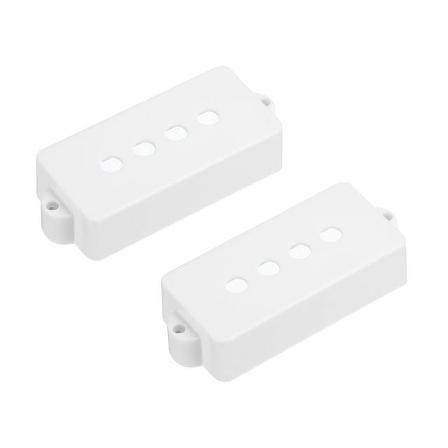 Unique Bargains Bass Pickup Cover for 4 String Plastic Closed Shell Bass Guitar Musical Instrument Parts White 2 Pack