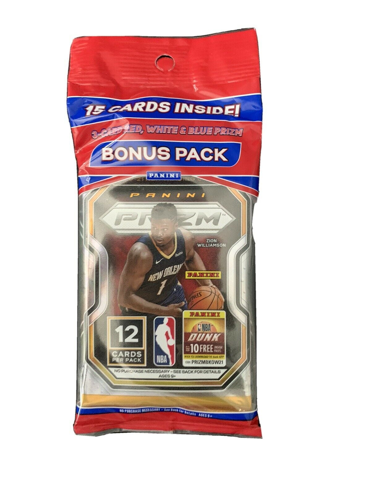 2020-21 Panini Prizm NBA Basketball Cello Pack (15 Cards