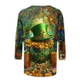 thumbnail image 5 of TaTaai St. Patrick's Day Women's Casual Print Round Neck 3/4 Sleeve T-Shirt Loose Top Gift, 5 of 5