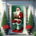 thumbnail image 6 of KeirineCC 1PCS Santa Door Cover,35x71 Inches Funny Merry Christmas Door Cover Santa Claus Welcome Banner,Christmas Festive Porch Lawn Garden Decor for Front Door Holiday Cheer,, 6 of 9