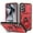 Red, variant on Design for Samsung Galaxy S24 Plus Phone Case with Camera Lens Ring Holder Kickstand Heavy Duty Rugged Shockproof Military Grade Bumper Protective Cover for Women Men Girls 6.7 inch Black