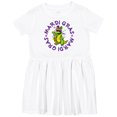thumbnail image 3 of Inktastic Mardi Gras Party Alligator Girls Toddler Dress, 3 of 5
