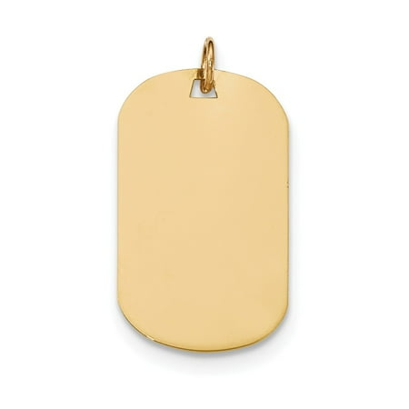 14k Yellow Gold Plain .035 Gauge Engravable Dog Tag Disc Charm
