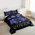 thumbnail image 3 of Homewish Blue Fashion Bowknot Bedding Comforter Set for Kids, Hippie Bohemian Damask Twin Comforter Sets, Vintage Style Reversible Bedding Set, Ultra Soft Bedroom Decor, 2pcs, 3 of 8
