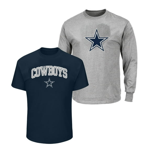 Men's Fanatics Navy/Heather Gray Dallas Cowboys Big & Tall 2-Pack T-Shirt Set